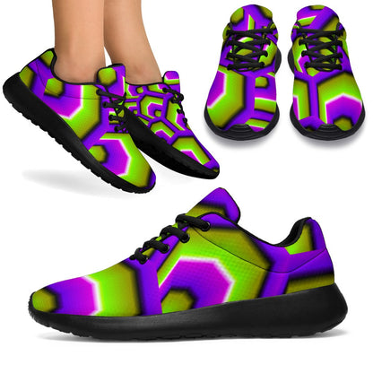 Green Hive Moving Optical Illusion Sport Shoes GearFrost