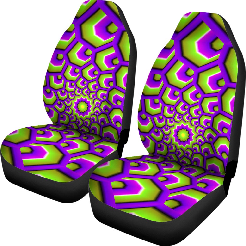 Green Hive Moving Optical Illusion Universal Fit Car Seat Covers