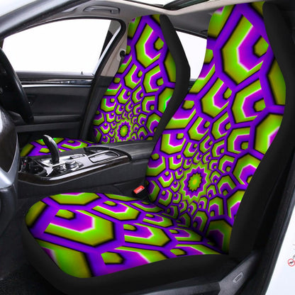 Green Hive Moving Optical Illusion Universal Fit Car Seat Covers