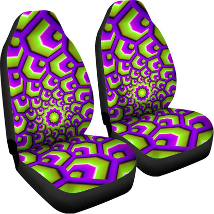 Green Hive Moving Optical Illusion Universal Fit Car Seat Covers