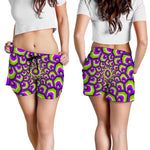 Green Hive Moving Optical Illusion Women's Shorts