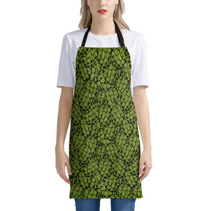 Green Hop Cone Pattern Print Apron