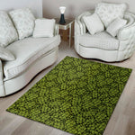 Green Hop Cone Pattern Print Area Rug