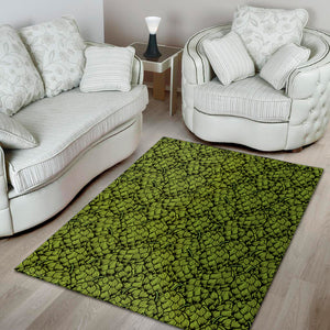 Green Hop Cone Pattern Print Area Rug