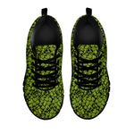 Green Hop Cone Pattern Print Black Sneakers