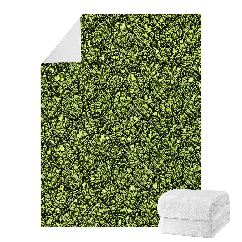 Green Hop Cone Pattern Print Blanket