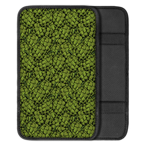 Green Hop Cone Pattern Print Car Center Console Cover