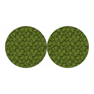 Green Hop Cone Pattern Print Car Coasters