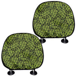 Green Hop Cone Pattern Print Car Headrest Covers