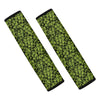 Green Hop Cone Pattern Print Car Seat Belt Covers