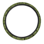 Green Hop Cone Pattern Print Car Steering Wheel Cover