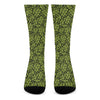 Green Hop Cone Pattern Print Crew Socks