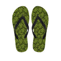 Green Hop Cone Pattern Print Flip Flops