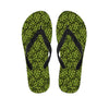 Green Hop Cone Pattern Print Flip Flops