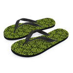 Green Hop Cone Pattern Print Flip Flops