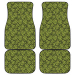 Green Hop Cone Pattern Print Front and Back Car Floor Mats