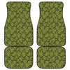 Green Hop Cone Pattern Print Front and Back Car Floor Mats