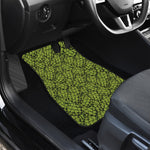 Green Hop Cone Pattern Print Front and Back Car Floor Mats