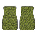 Green Hop Cone Pattern Print Front Car Floor Mats