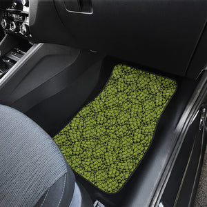 Green Hop Cone Pattern Print Front Car Floor Mats