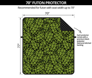 Green Hop Cone Pattern Print Futon Protector