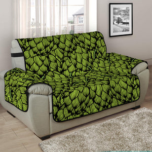 Green Hop Cone Pattern Print Half Sofa Protector