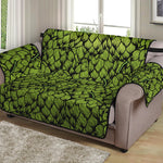 Green Hop Cone Pattern Print Loveseat Protector