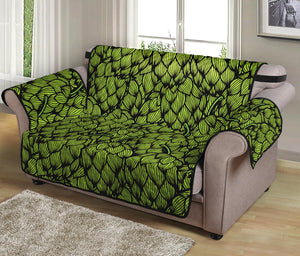 Green Hop Cone Pattern Print Loveseat Protector