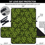 Green Hop Cone Pattern Print Loveseat Protector