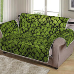 Green Hop Cone Pattern Print Loveseat Protector