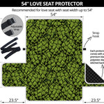 Green Hop Cone Pattern Print Loveseat Protector