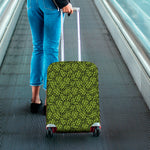 Green Hop Cone Pattern Print Luggage Cover