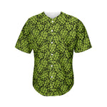 Green Hop Cone Pattern Print Men's Baseball Jersey