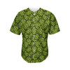 Green Hop Cone Pattern Print Men's Baseball Jersey