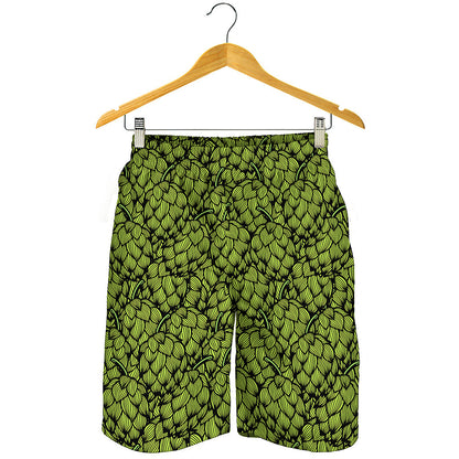 Green Hop Cone Pattern Print Men's Shorts