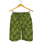 Green Hop Cone Pattern Print Men's Shorts