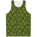 Green Hop Cone Pattern Print Men's Tank Top