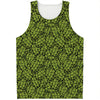 Green Hop Cone Pattern Print Men's Tank Top