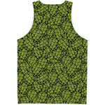 Green Hop Cone Pattern Print Men's Tank Top