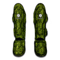 Green Hop Cone Pattern Print Muay Thai Shin Guards