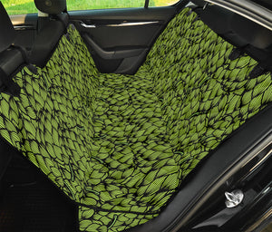 Green Hop Cone Pattern Print Pet Car Back Seat Cover