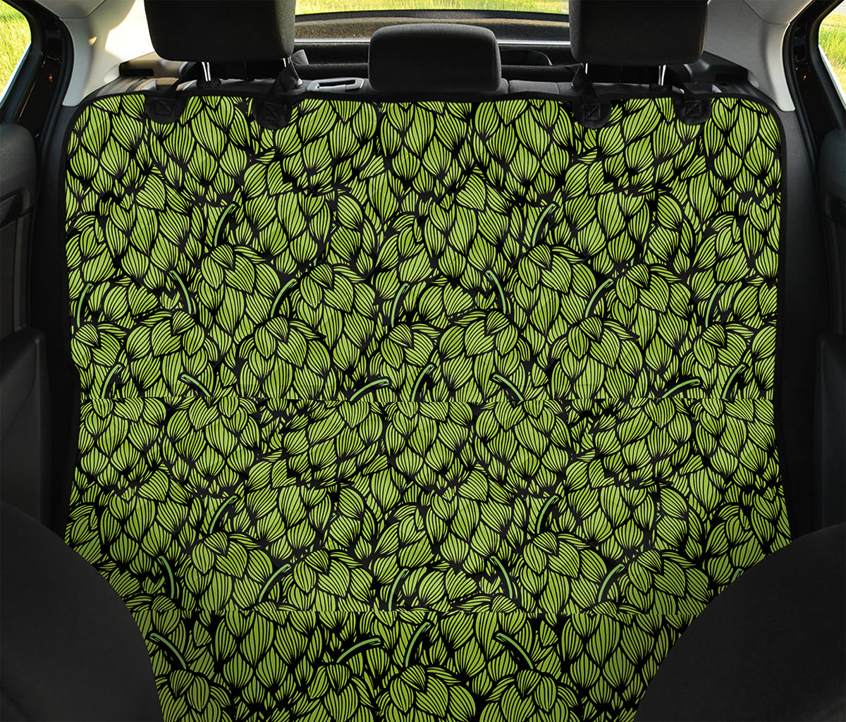 Green Hop Cone Pattern Print Pet Car Back Seat Cover