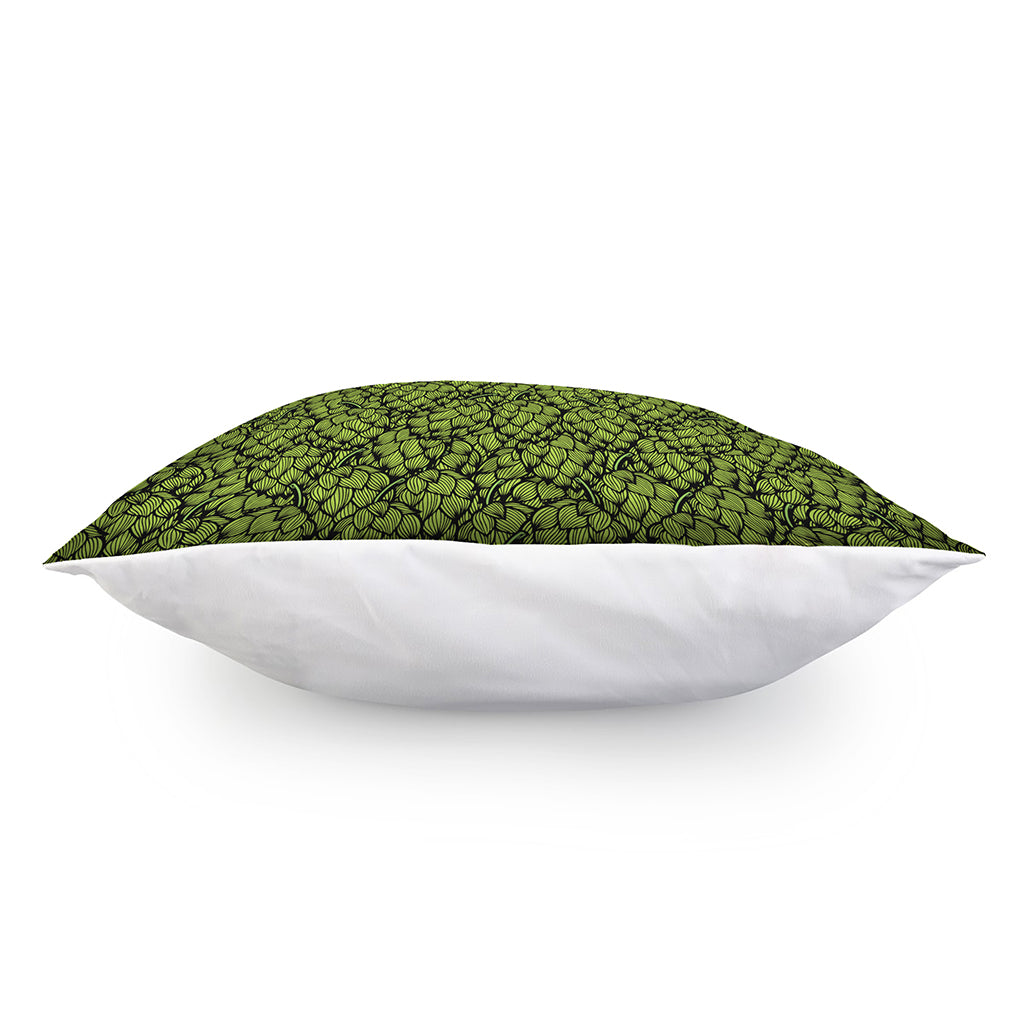 Green Hop Cone Pattern Print Pillow Cover