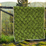 Green Hop Cone Pattern Print Quilt