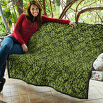 Green Hop Cone Pattern Print Quilt