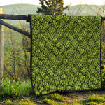 Green Hop Cone Pattern Print Quilt