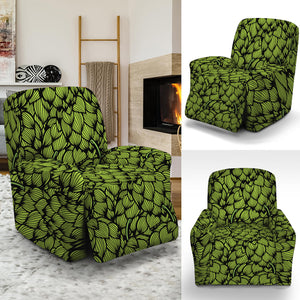 Green Hop Cone Pattern Print Recliner Slipcover