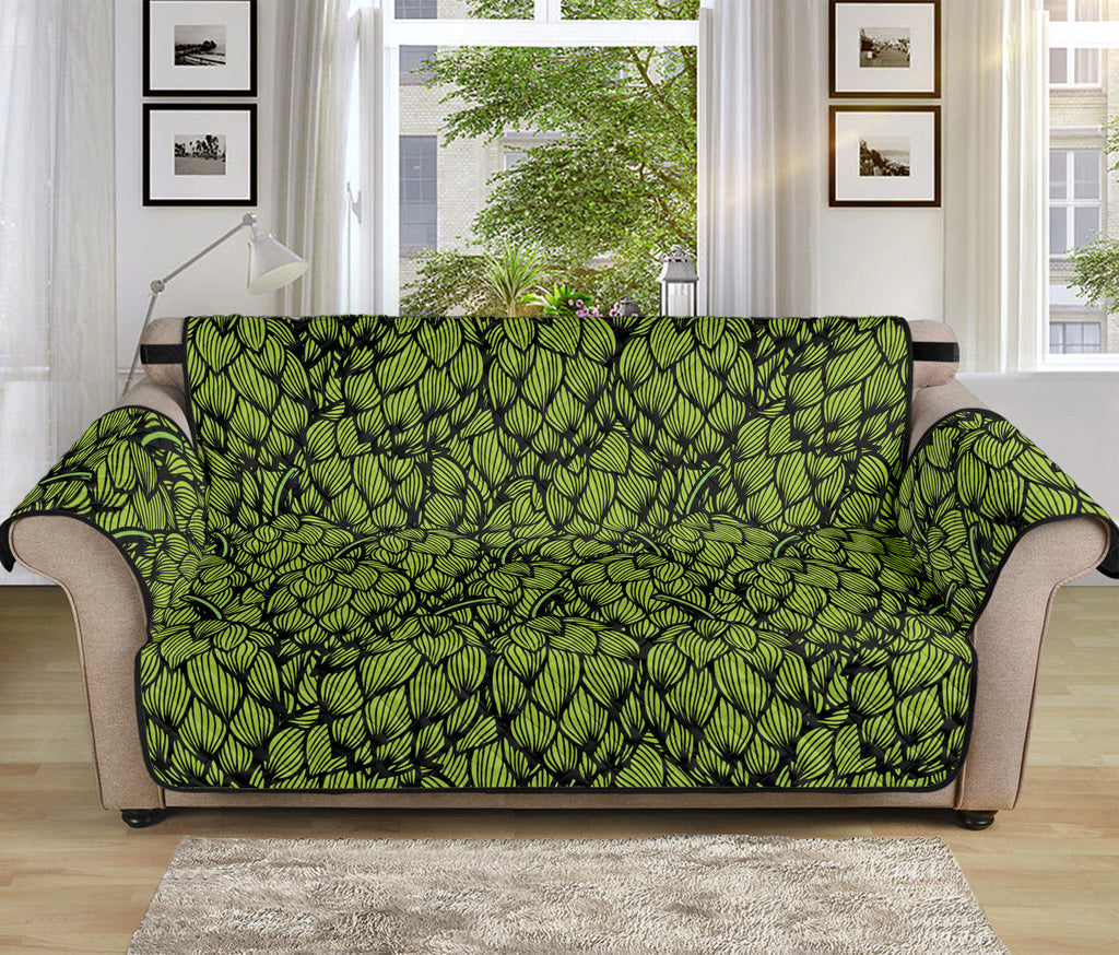 Green Hop Cone Pattern Print Sofa Protector