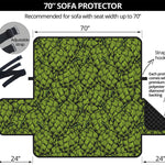 Green Hop Cone Pattern Print Sofa Protector