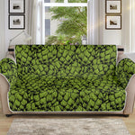 Green Hop Cone Pattern Print Sofa Protector